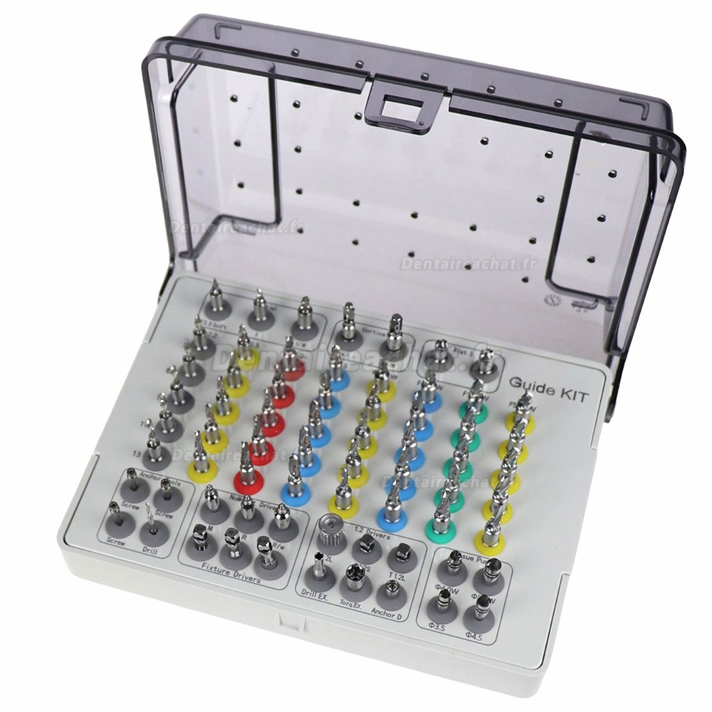 Kits guides pour implants universels dentaires, guide de perforation des tissus, alésoir, guide de forage d'ancrage